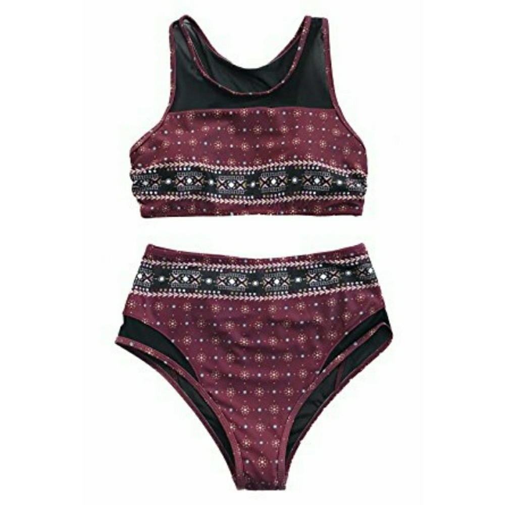 NWT Cupshe Peach Latte Mesh Bikini Set